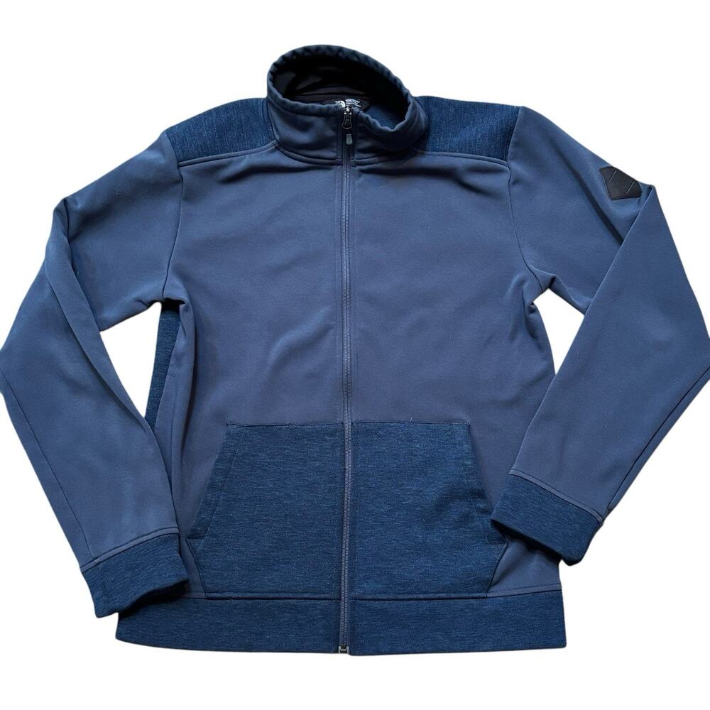 The North Face Thermal 3D Full Zip Jacket Mens Small Blue Colorblock Fleece